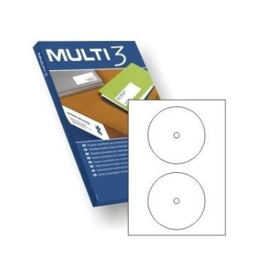CAJA 100 HOJAS ETIQUETAS CD 117 MM MULTI 3 RF 10816