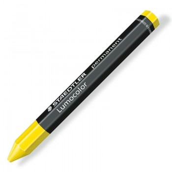 CAJA 12 CERAS PERMANENTES MARCAR STAEDTLER LUMOCOLOR OMNIGRAPH 236 COLOR AMARILLO