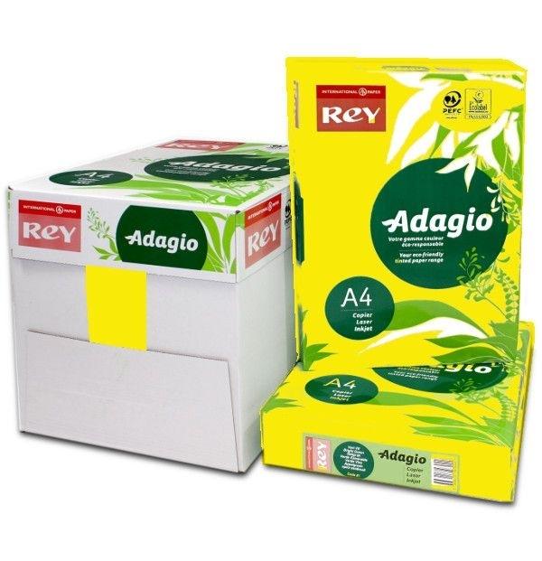 PAQUETE PAPEL DIN A4 COLOR 15 BANANA FLUORESCENTE ADAGIO 80 GRAMOS 500 HOJAS