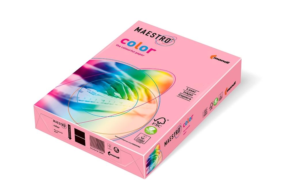 PAQUETE 500 HOJAS PAPEL DIN A4 80 GR ROSA GERANEO MAESTRO MONDI OPI74