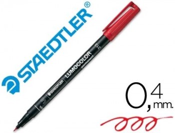 ROTULADOR STAEDTLER LUMOCOLOR PUNTA S 0,4 MM ROJO 313-2