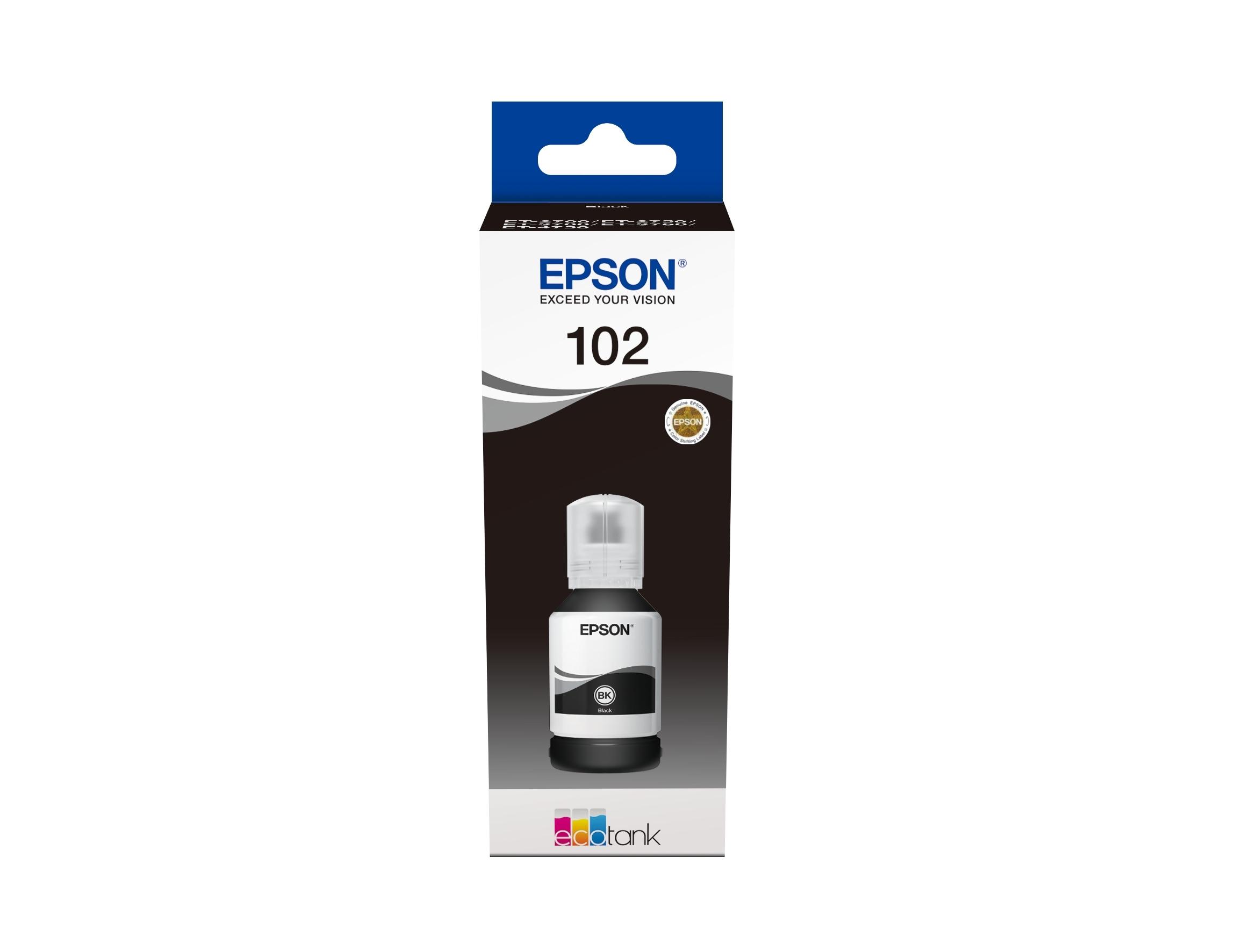 CARTUCHO EPSON 102 ECOTANK BLACK INK BOTTLE ET-2700/ ET-2750 C13T03R140