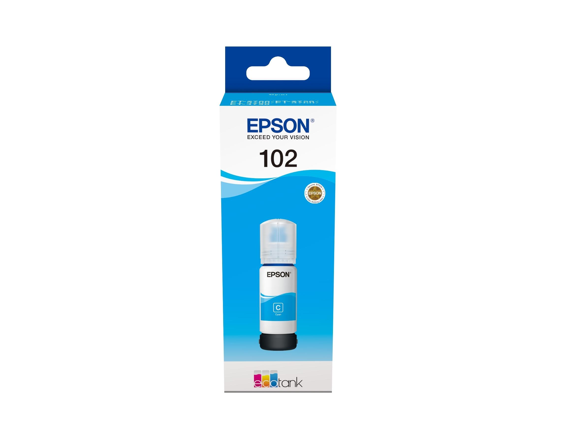 CARTUCHO EPSON 102 ECOTANK CYAN INK BOTTLE ET-2700/ ET-2750 C13T03R240