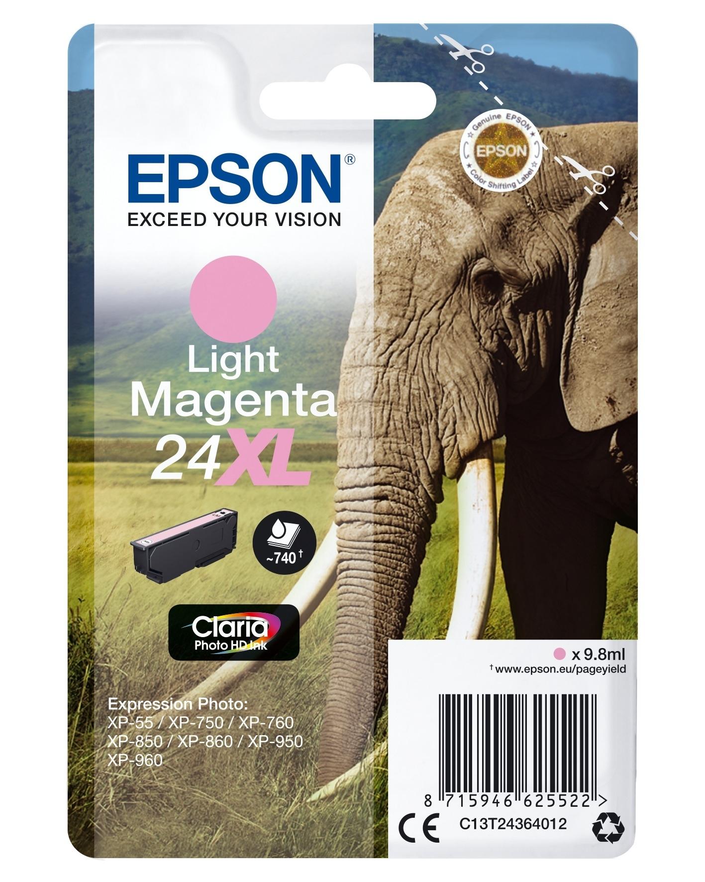 CARTUCHO EPSON 24XL MAGENTA CLARO C13T24364012