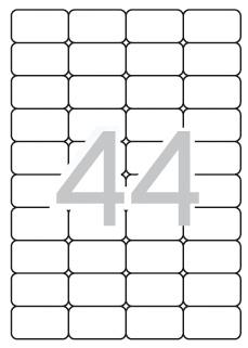 PAQUETE 20 H. ETIQUETAS APLI 48,5X25,4 TRANSLUCIDAS PARA LASER / COPIA DORA CANTOS ROMOS RESISTENTES INTEMPERIE RF 1223
