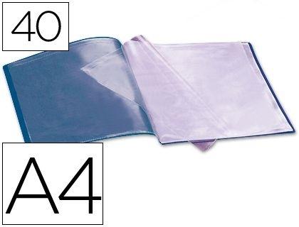 CARPETA LIDERPAPEL ESCAPARATE 37932 40 FUNDAS POLIPROPILENO DIN A4 AZUL COD. 23038