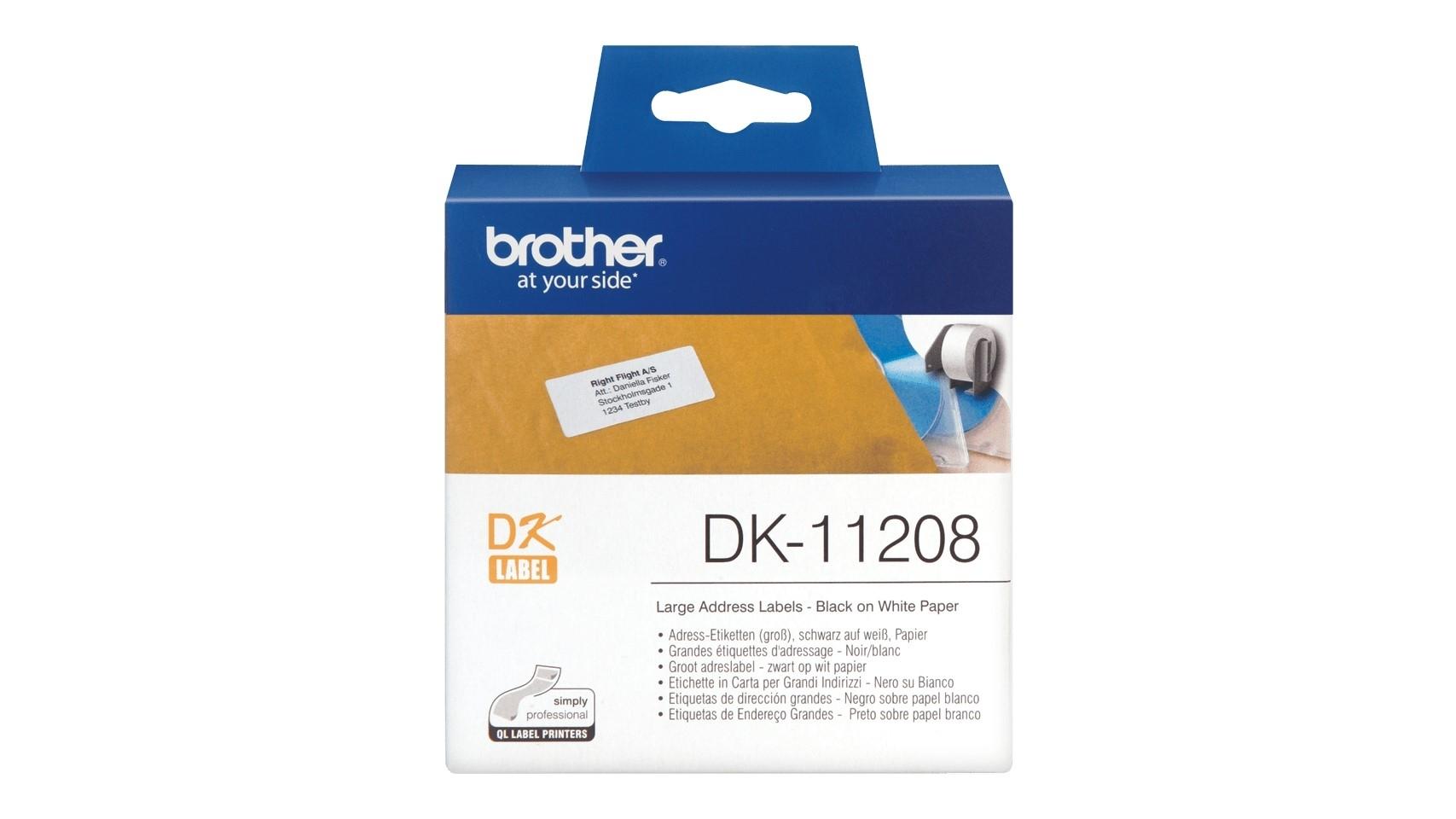 ROLLO 400 ETIQUETAS BROTHER DK11208 38MM X 90MM