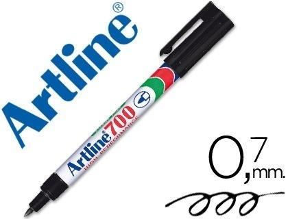 ROTULADOR ARTLINE MARCADOR PERMANENTE EK-700 NEGRO -PUNTA REDONDA 0.7 MM -PAPEL METAL Y CRISTAL COD. 14201