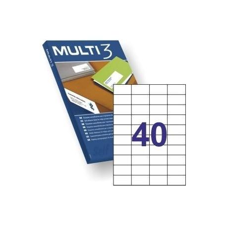 CAJA 100 HOJAS ETIQUETAS 52,5X29,7 MULTI 3 REF 04719