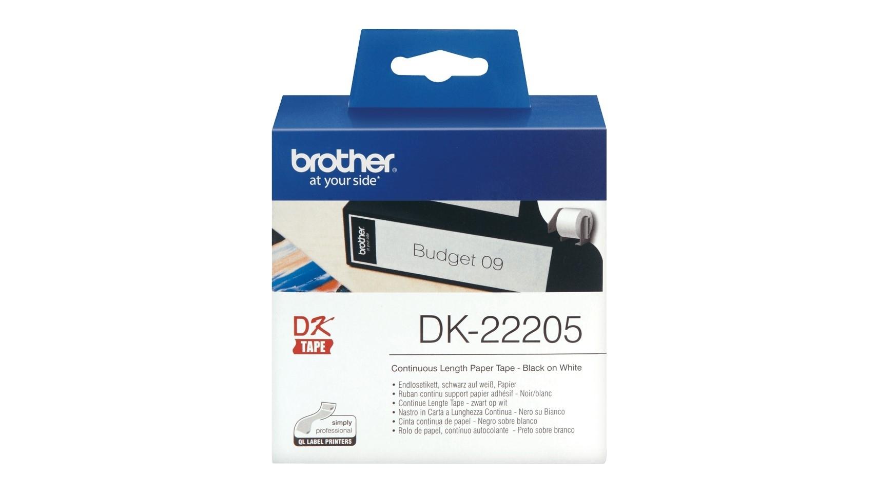 CINTA CONTINUA BROTHER DK22205 62MM X 30,48M PAPEL CONTINUO BLANCO