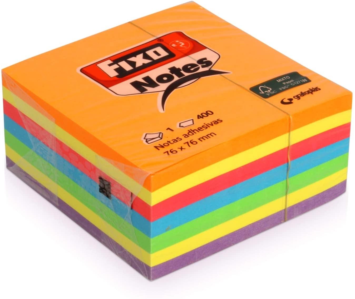 CUBO 400 HOJAS 7 COLORES 76X76 NEON FIXO