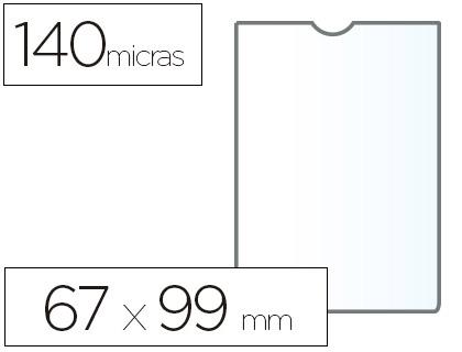 CAJA 100 FUNDAS PORTACARNETS 65Q 67X98 MM PVC TRANSPARENTE 140 MICRAS ESSELTE RF. 46002
