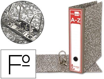 ARCHIVADOR DE PALANCA LIDERPAPEL FOLIO CLASSIC RED CARTON ENTRECOLADO SIN RADO LOMO 80MM GRIS COMPRESOR METALICO COD. 37743