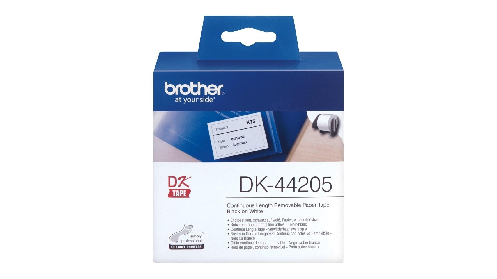 CINTA CONTINUA BROTHER DK44205 62MM X 30,48M PAPEL CONTINUO REMOVIBLE BLANCO