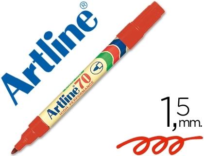 ROTULADOR ARTLINE MARCADOR PERMANENTE EK-70 ROJO -PUNTA REDONDA 1.5 MM -PAPEL METAL Y CRISTAL COD 06953