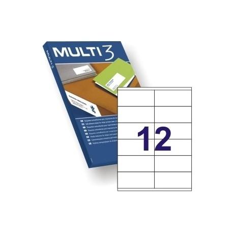 CAJA 100 HOJAS ETIQUETAS 105X48 MULTI 3 REF 04711