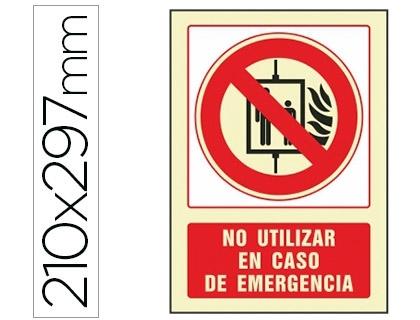 PICTOGRAMA SYSSA SEÑAL DE NO UTILIZAR EN CASO DE INCENDIO EN PVC FOTOLUMINISCENTE 210X297 MM COD 76036