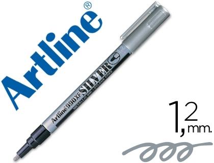 ROTULADOR ARTLINE MARCADOR PERMANENTE TINTA METALICA EK-990 PLATA -PUNTA REDONDA 1.2 MM COD. 12173