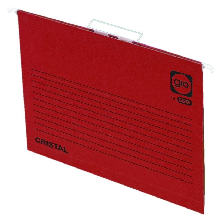 CAJA 25 CARPETAS COLGANTES GIO FOLIO ROJA