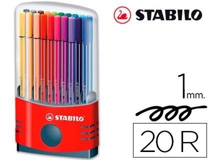 ROTULADOR STABILO PUNTA DE FIBRA PEN 68 COLOR PARADE ESTUCHE DE 20 ROTULADORES