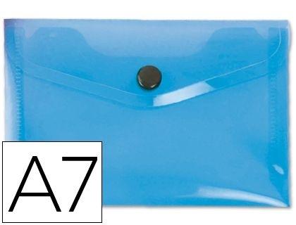 CARPETA LIDERPAPEL DOSSIER BROCHE 44222 POLIPROPILENO DIN A7 AZUL SERIE FROSTY COD. 32848