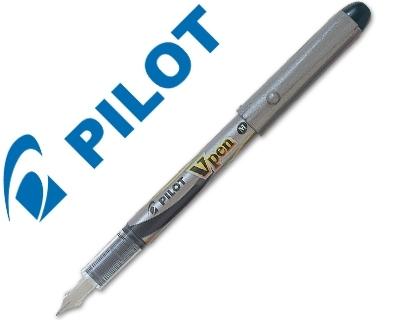PLUMA PILOT V PEN SILVER DESECHABLE NEGRO SVP-4WB COD. 43086