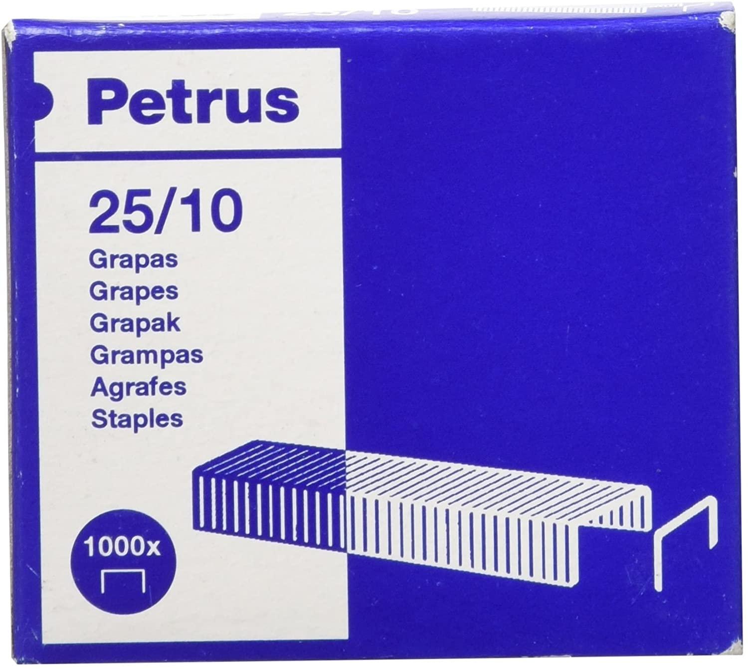 CAJA 1.000 GRAPAS 25/10 GALVANIZADA PETRUS
