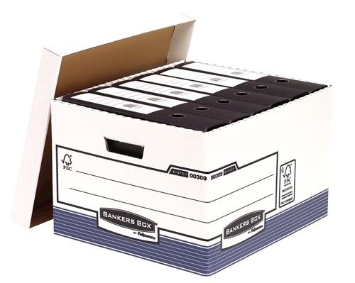 CONTENEDOR DE ARCHIVOS FELLOWES BANKERS BOX MEDIDAS INTERIOR 380X287X430 COLOR AZUL / BLANCO