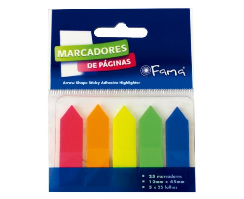 BLISTER 125 BANDERITAS SEÑALIZADORAS 12 X 45 MM FAMA COLORES SURTIDOS
