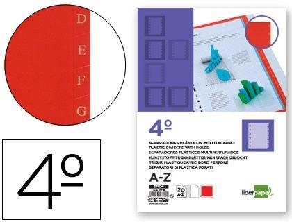 SEPARADOR LIDERPAPEL PLASTICO ALFABETICO A-Z CUARTO COD 17719