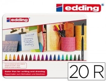 ROTULADOR EDDING PUNTA FIBRA 1200 CAJA DE 20 COLORES SURTIDOS PUNTA REDONDA 0,5 MM COD. 75353