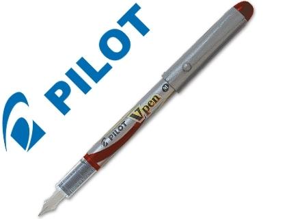 PLUMA PILOT V PEN SILVER DESECHABLE ROJO SVP-4WR COD. 43087