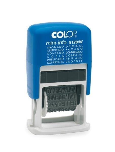 FORMULARIO COLOP MINI INFO S120/W AZUL - TINTA NEGRA