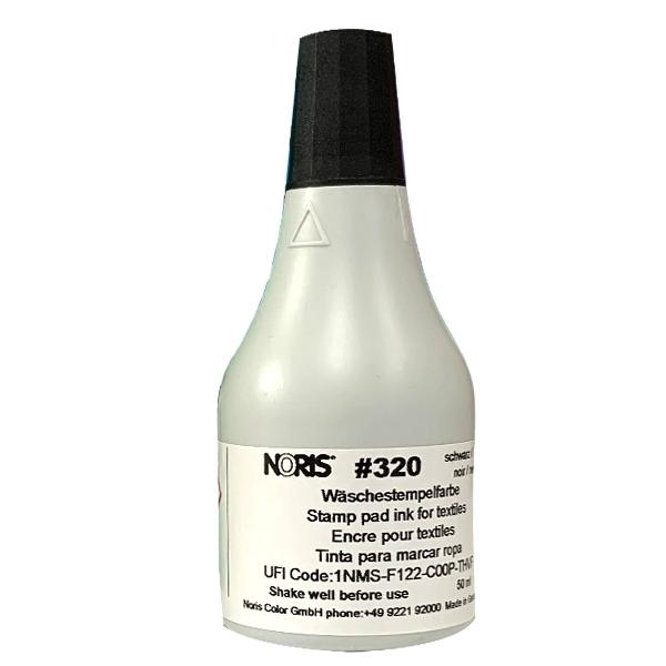 TINTA NEGRA 50ML ESPECIAL NORIS 320 PARA MARCAR ROPA SELLOS MANUALES