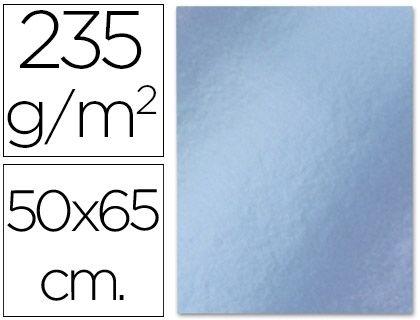 CARTULINA LIDERPAPEL 50X65 CM 235G/M2 METALIZADA PLATA COD 14507