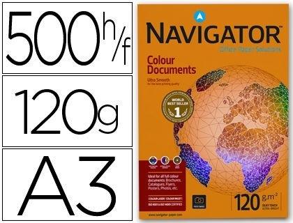 PAQUETE PAPEL 500 HOJAS DIN A3 NAVIGATOR COLOUR DOCUMENTS 120 GRS