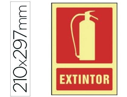 PICTOGRAMA SYSSA SEÑAL DE EXTINTOR EN PVC FOTOLUMINISCENTE 210X297 MM COD 76037