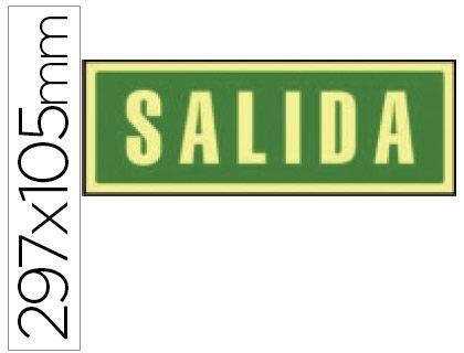 PICTOGRAMA SYSSA SEÑAL DE SALIDA EN PVC FOTOLUMINISCENTE 297X105 MM COD 76046