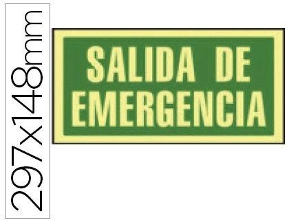 PICTOGRAMA SYSSA SEÑAL DE SALIDA DE EMERGENCIA EN PVC FOTOLUMINISCENTE 297X148 MM COD 76047