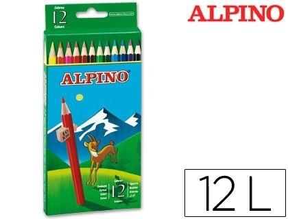 LAPICES DE COLORES ALPINO 654 CAJA DE 12 COLORES LARGOS COD 28327