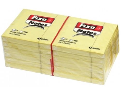 TACO BLOC 100 NOTAS ADHESIVAS FIXO 76X76 COLOR AMARILLO