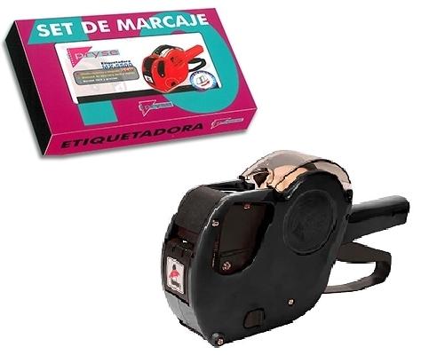 ETIQUETADORA MX-2616 NEGRA CON 8+2 ROLLOS ETIQUETAS BLANCAS PERMANENTES PRYSE RF 1539036