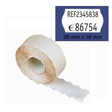 ROLLO 1.000 ETIQUETAS ONDA 26X16 BLANCA PERMANENTE