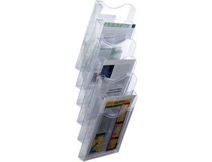 EXPOSITOR MURAL ARCHIVO 2000 DE PARED 6 BANDEJAS DIN A4 TRANSPARENTE 155X239X665 MM SEPARADORES MOVILES AJUSTABLES COD 37949