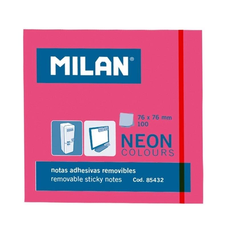 TACO NOTAS ADHESIVAS 76X76 MILAN ROSA NEON