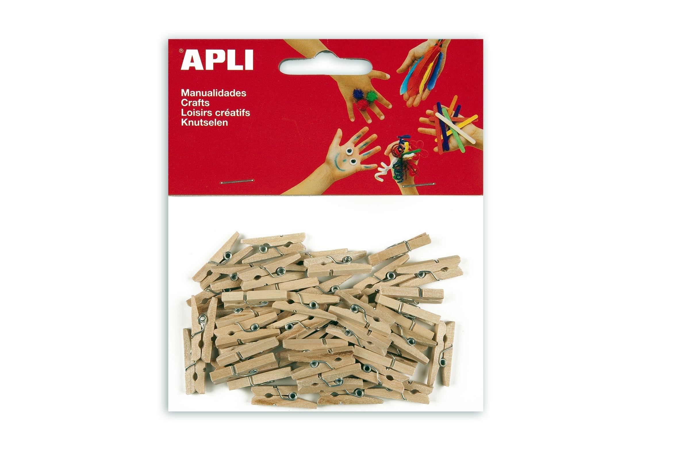 BLISTER MINI PINZAS MADERA 25X3MM 45 UNIDADES APLI REF 13478