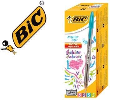 BOLIGRAFO BIC CRISTAL FUN LARGE FASHION CAJA DE 20 UNIDADES COLORES SURTIDOS COD 58450