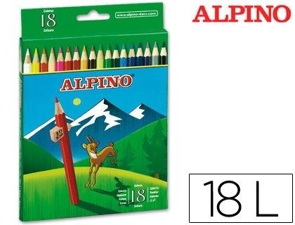 LAPICES DE COLORES ALPINO 656 CAJA DE 18 COLORES LARGOS COD 28328