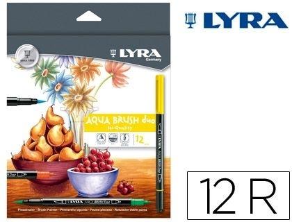 ROTULADOR LYRA AQUA BRUSH DUO CAJA DE 12 COLORES COD 51950