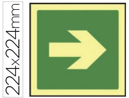 PICTOGRAMA SYSSA SEÑAL DE VIA DE EVACUACION EN PVC FOTOLUMINISCENTE 224X224 MM COD 76041